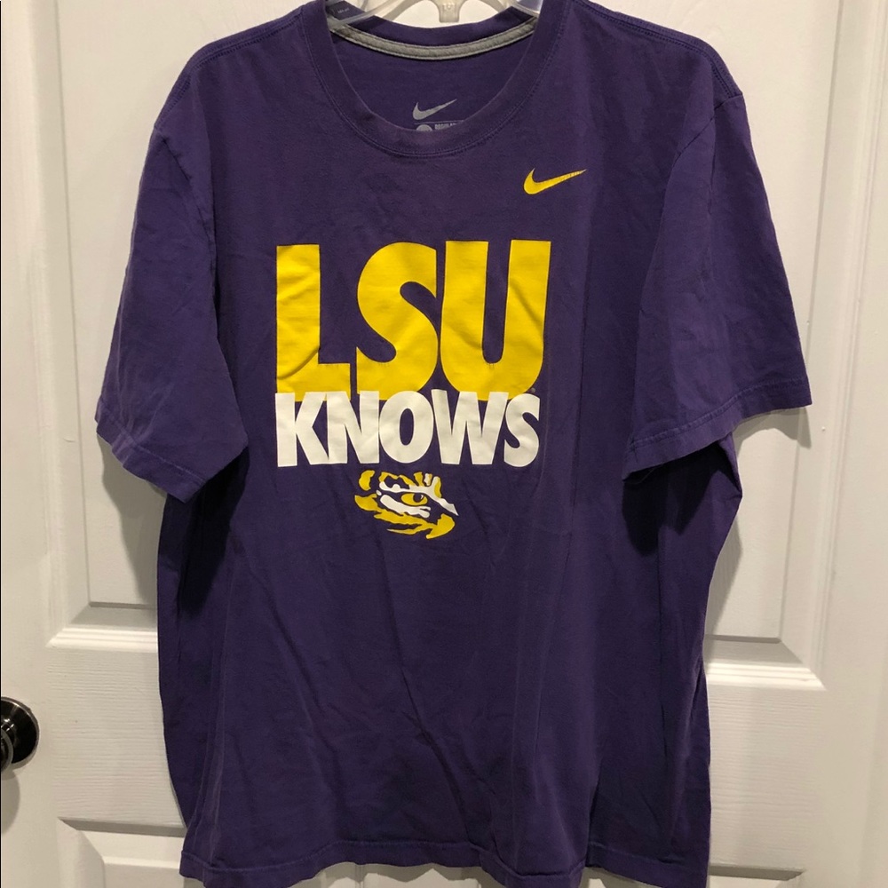 Preowned Nike LSU KNOWS Tee Shirt Sz xxl